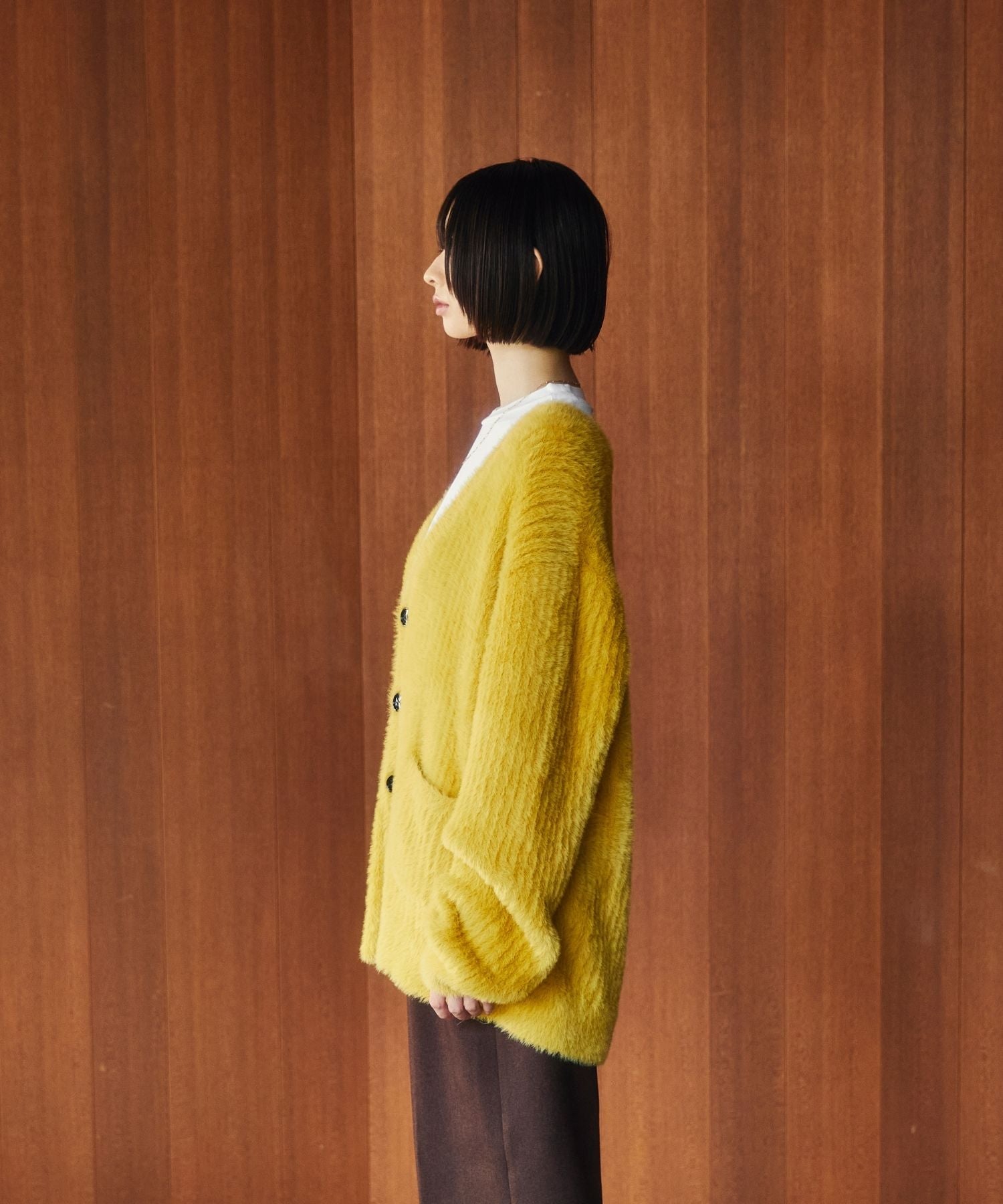 shaggy knit cardigan