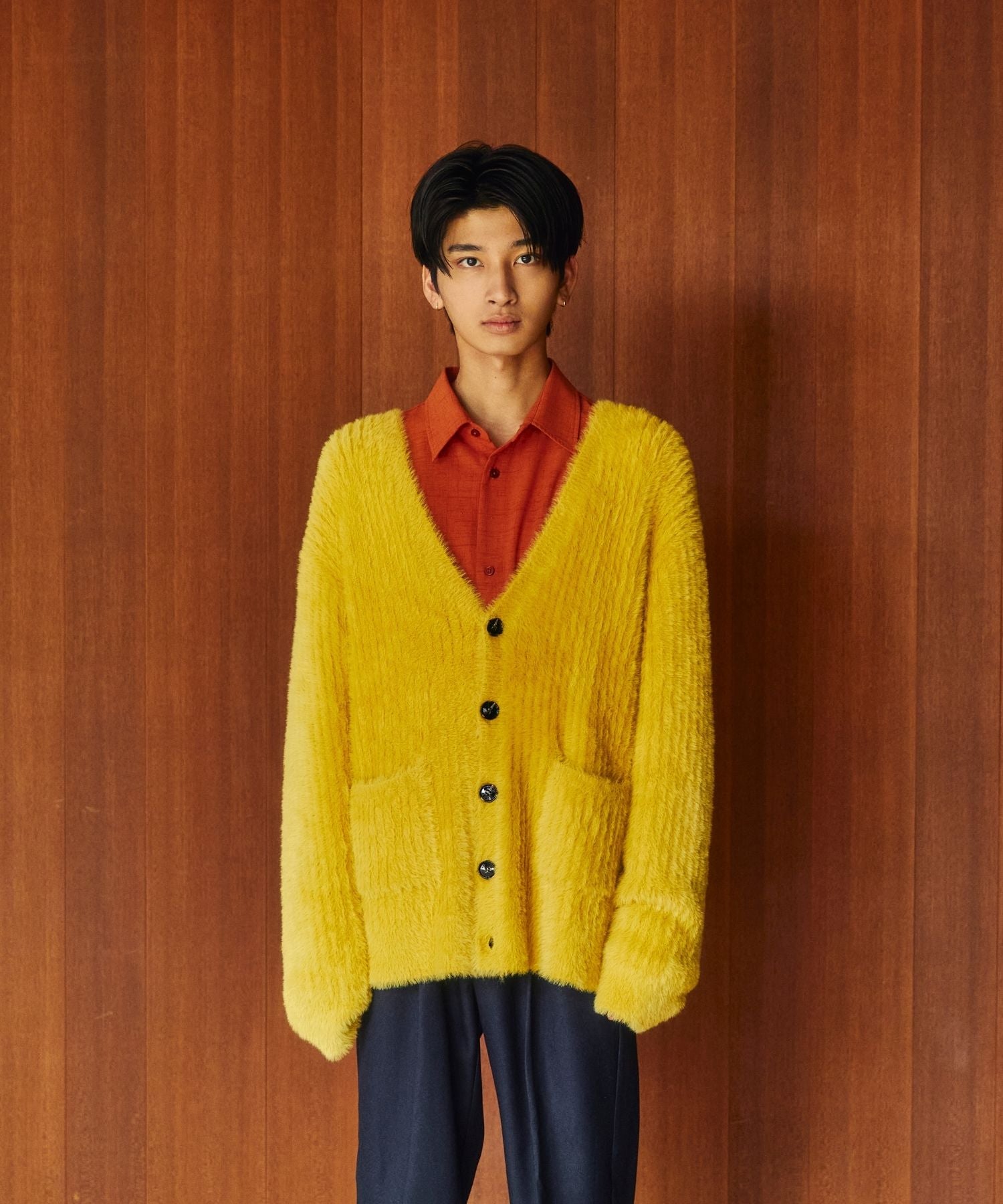 shaggy knit cardigan