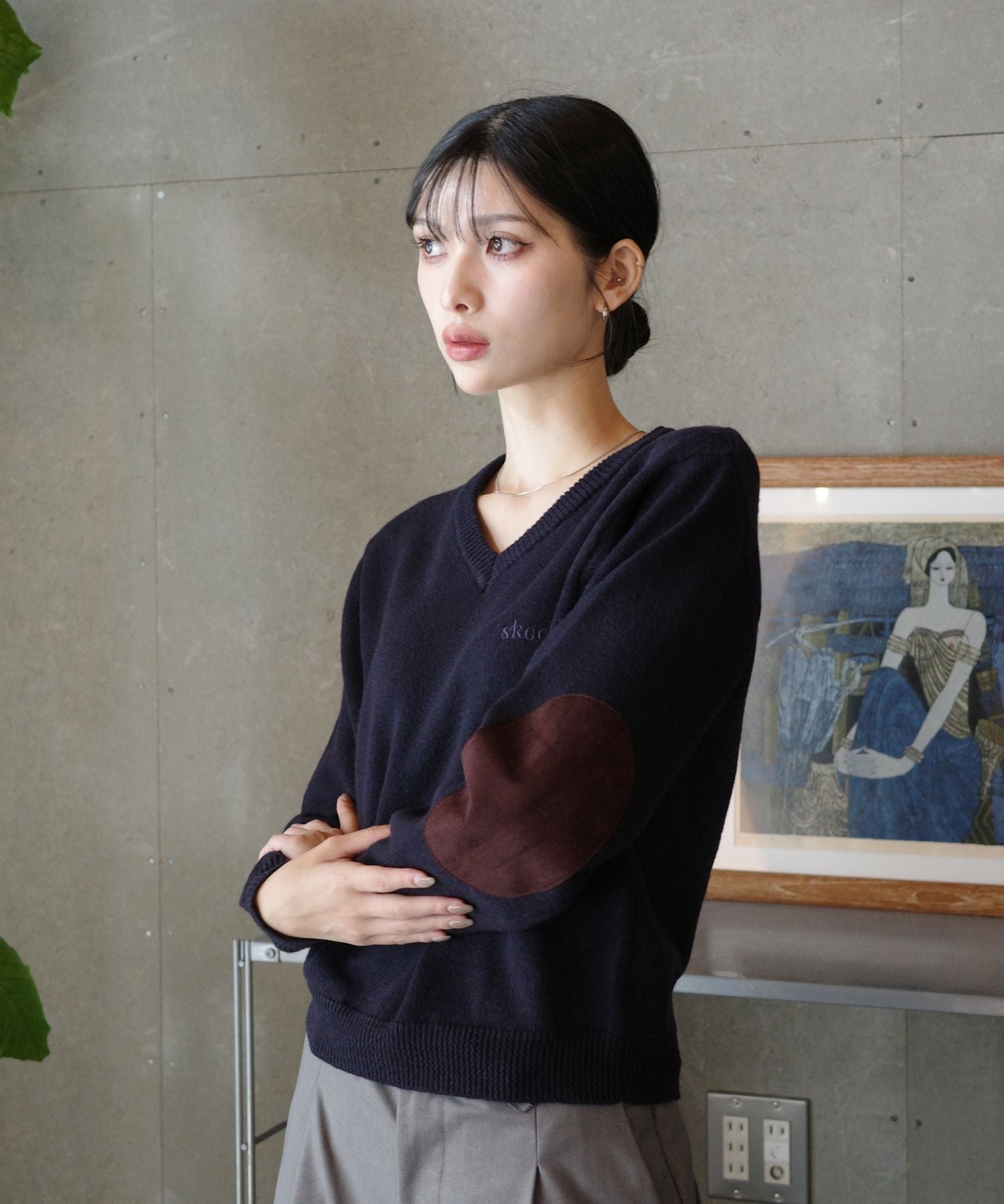 Elbow Patch V Knit