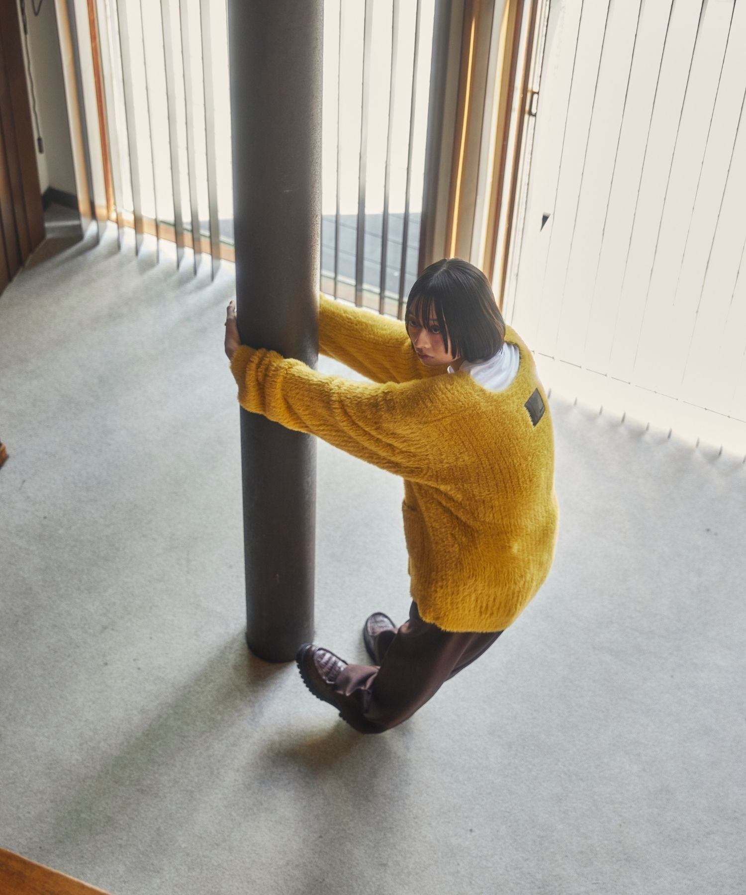 shaggy knit cardigan