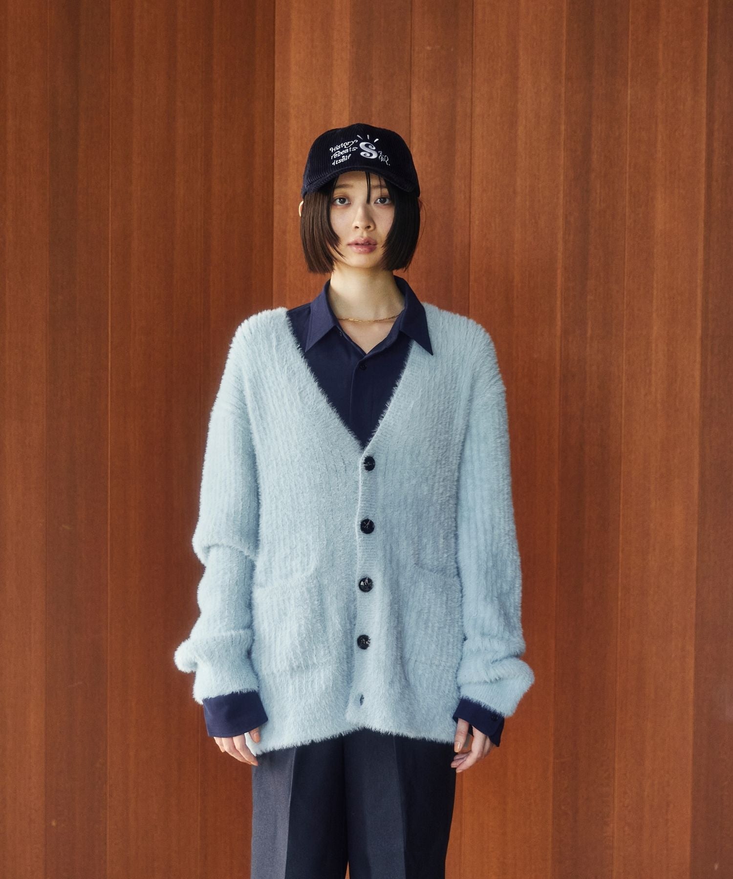shaggy knit cardigan